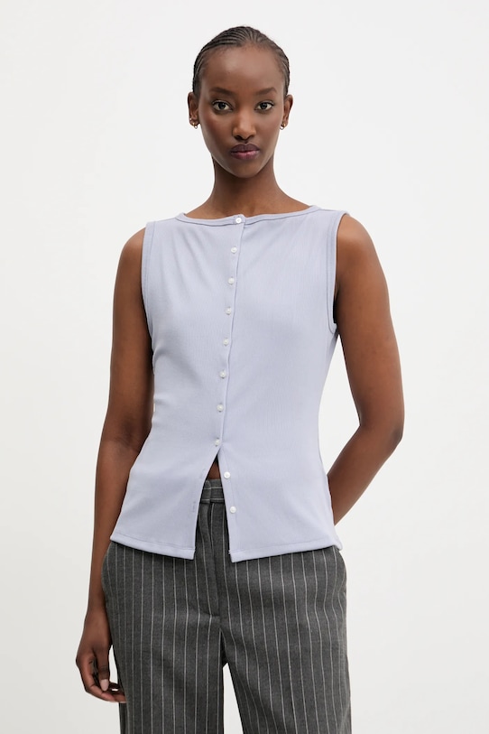 Top Abercrombie & Fitch Z elastanom modra KI139.5175.250