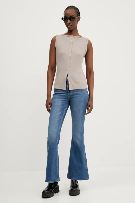 Abercrombie & Fitch bluzka KI139.5175.425 beżowy SS25