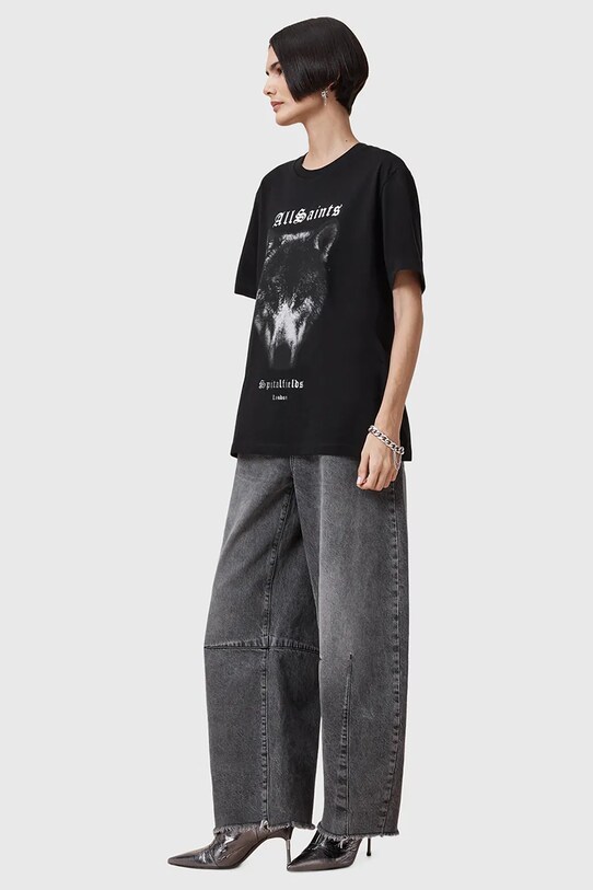Бавовняна футболка AllSaints DAWN W016JC чорний