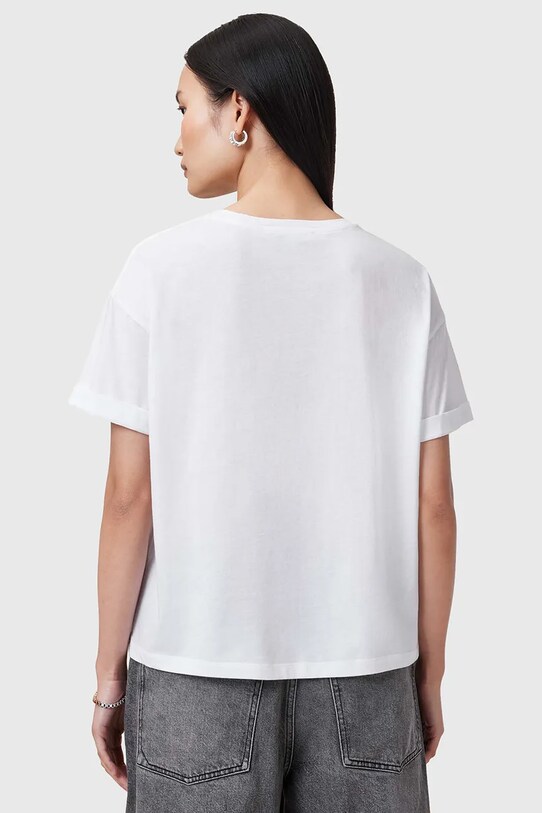 AllSaints bluza din bumbac METALLO alb W039JC