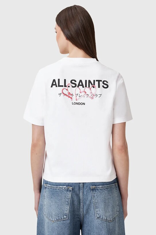 Бавовняна футболка AllSaints AMORE W056JC білий SS25