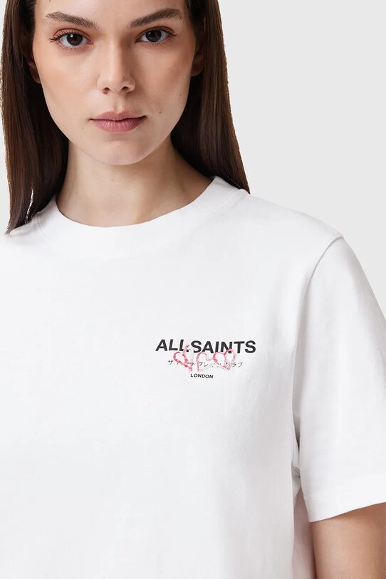Бавовняна футболка AllSaints AMORE білий W056JC