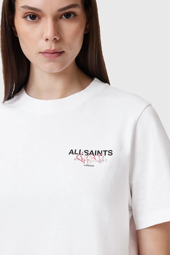 AllSaints t-shirt in cotone AMORE bianco W056JC