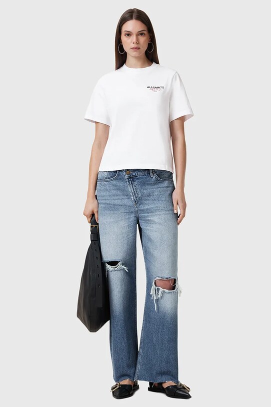 Бавовняна футболка AllSaints AMORE W056JC білий