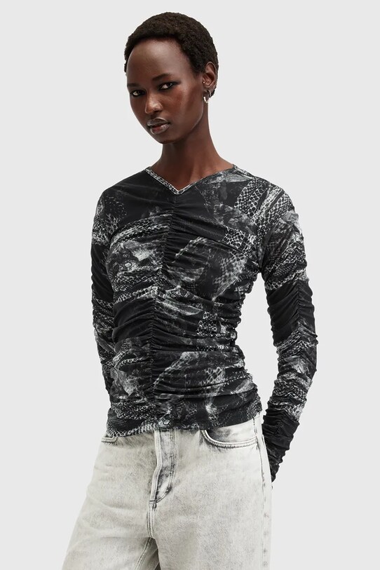 Μπλουζάκι AllSaints KEIKO γκρί W008JC