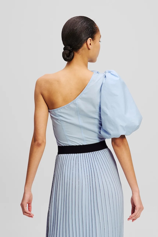 Βαμβακερή μπλούζα Karl Lagerfeld A2W11008 μπλε SS25