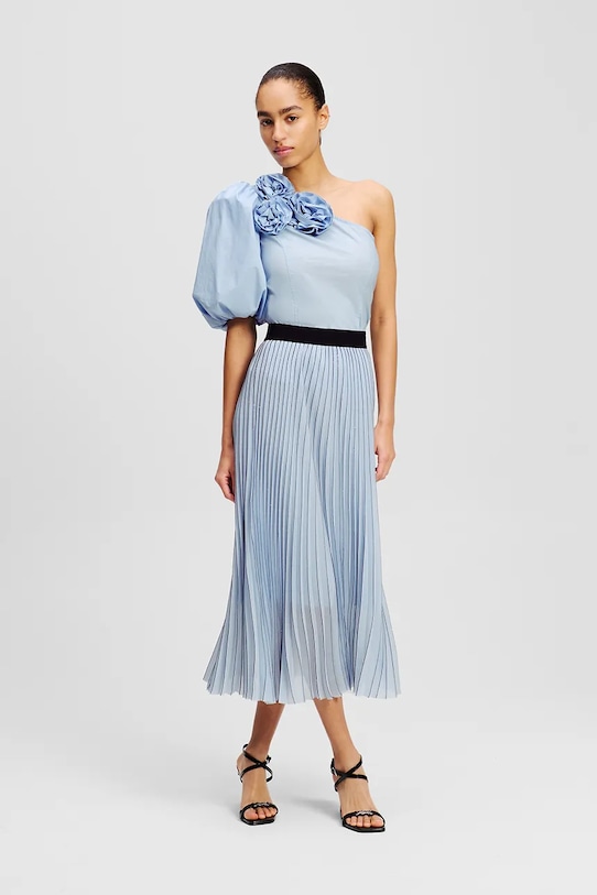 Βαμβακερή μπλούζα Karl Lagerfeld μπλε A2W11008