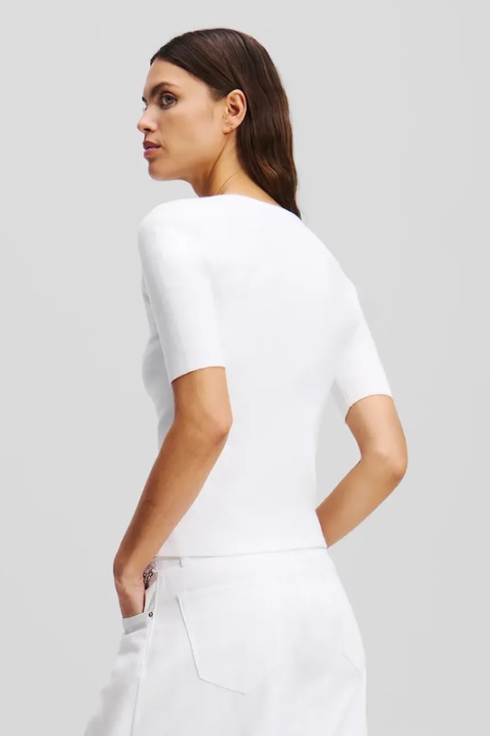 Karl Lagerfeld bluză A2W18038 alb SS25