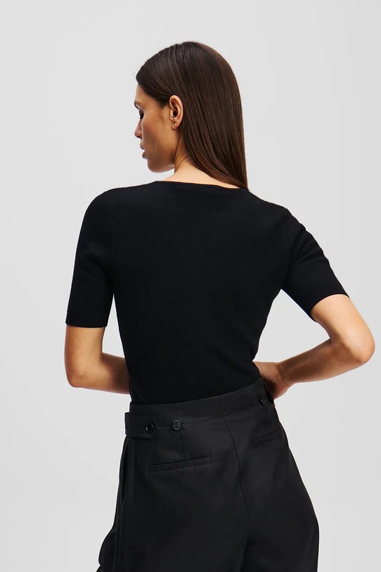 Karl Lagerfeld bluză A2W18038 negru SS25