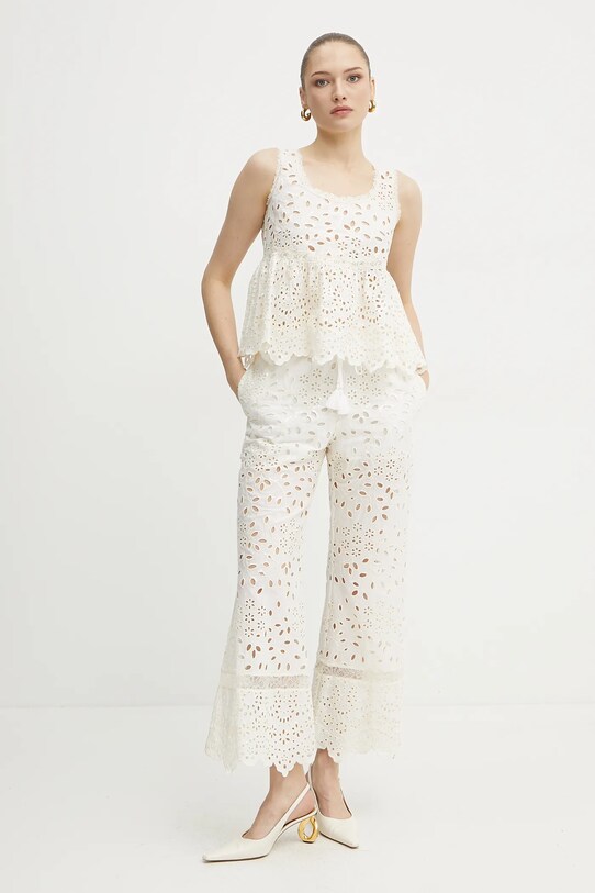 Ermanno Scervino top bawełniany 56TL001EN3 biały SS25