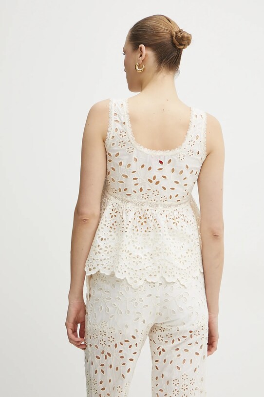 Odzież Ermanno Scervino top bawełniany 56TL001EN3 biały