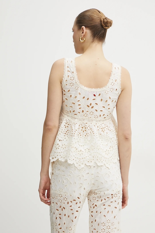 Oblečenie Bavlnený top ERMANNO Firenze 56TL001EN3 béžová