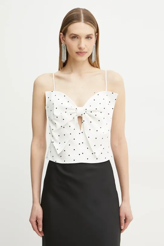 Bardot top lniany casual biały 59755TB