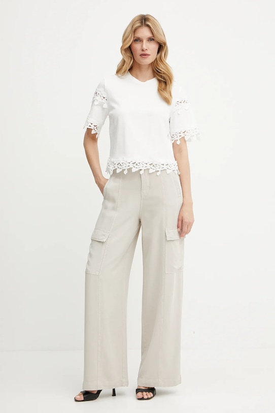 Памучна тениска Morgan DFUTUR DFUTUR бял SS25