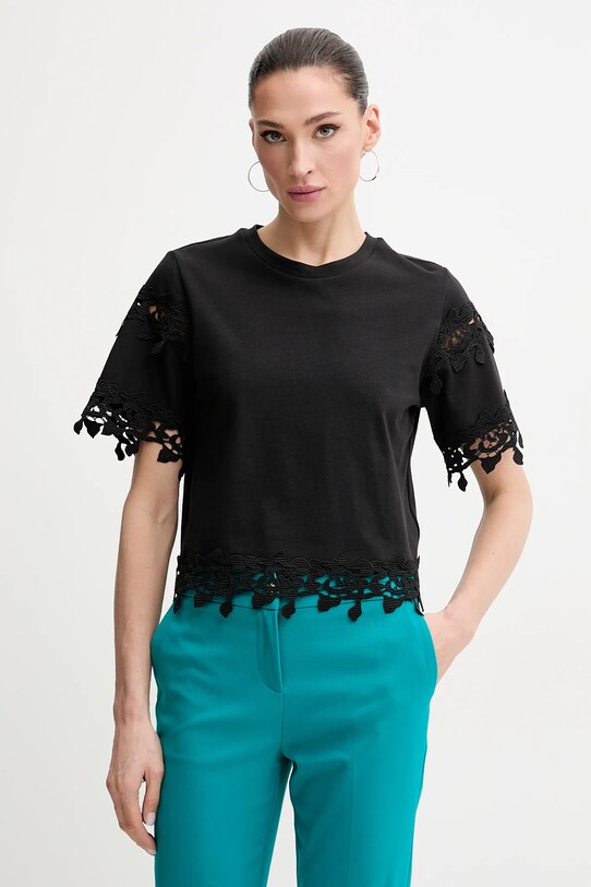 Morgan tricou din bumbac DFUTUR imprimeu negru DFUTUR