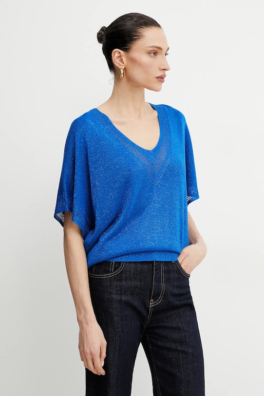 Morgan sweter MCHRIS wzorzyste niebieski MCHRIS