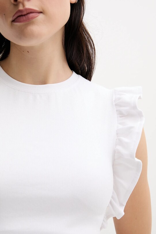 United Colors of Benetton top biały 3FMED10A3