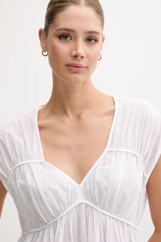 United Colors of Benetton bluză din bumbac alb 5VZCDQ0C3