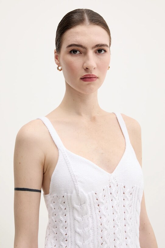 United Colors of Benetton top bawełniany biały 101TDH01B