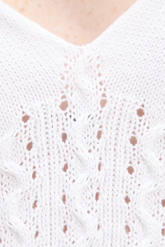United Colors of Benetton top bawełniany 101TDH01B biały