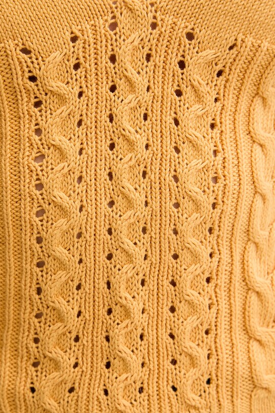 United Colors of Benetton top din bumbac 101TDH01B galben
