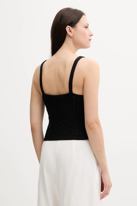 Îmbrăcăminte United Colors of Benetton top din bumbac 101TDH01B negru