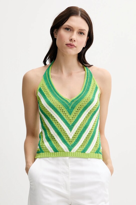 United Colors of Benetton top regular zielony 1194EH01E
