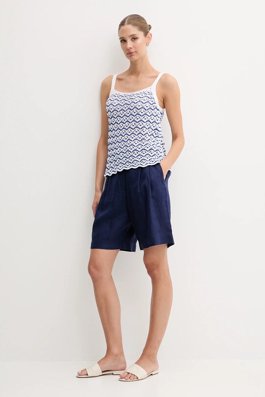 United Colors of Benetton top din bumbac 1498EH01D alb SS25