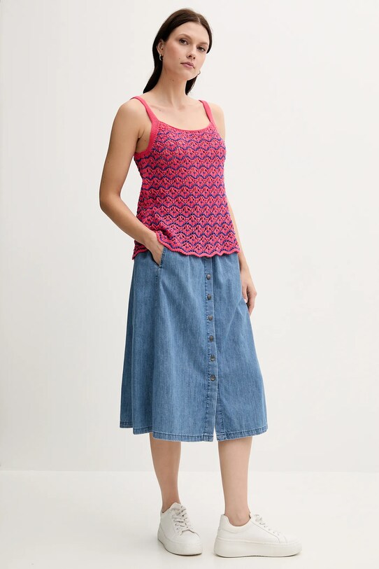 United Colors of Benetton top bawełniany 1498EH01D różowy SS25