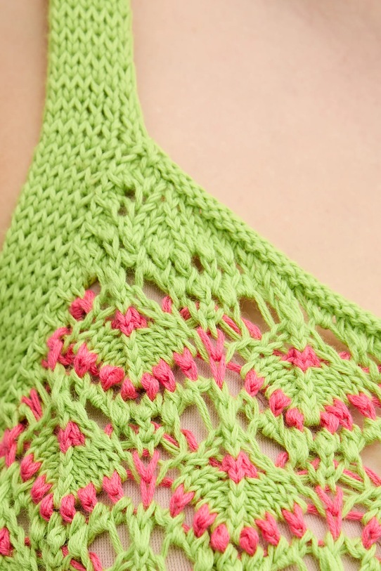 United Colors of Benetton top din bumbac 1498EH01D verde