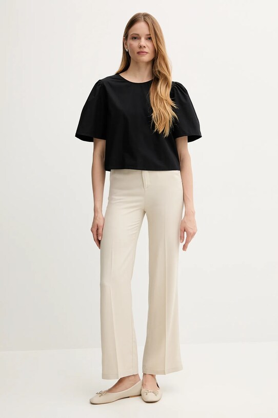 Хлопковая блузка United Colors of Benetton 5AC7DQ0BP чёрный SS25