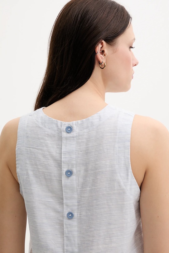 United Colors of Benetton bluză din amestec de in 5YPVDQ0BL albastru