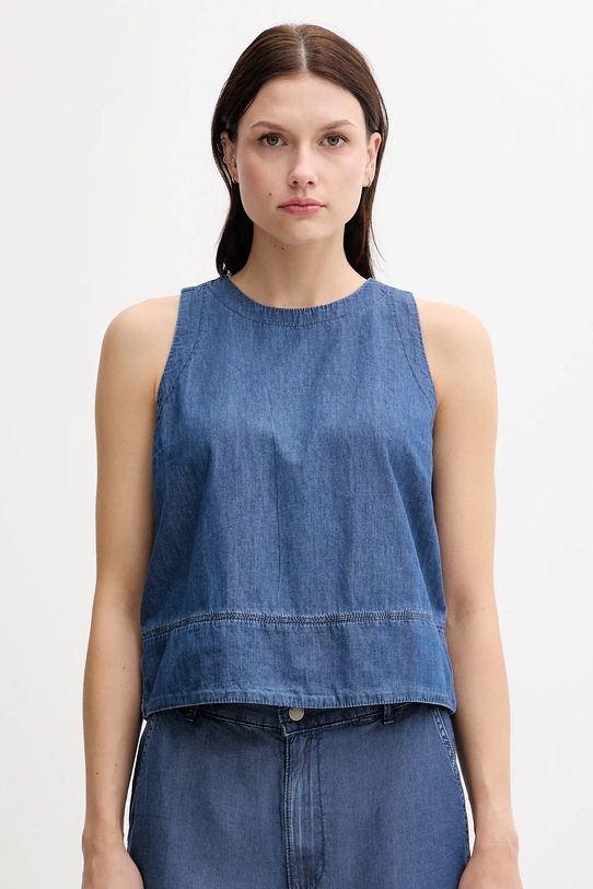 Бавовняна блузка United Colors of Benetton casual блакитний 5DHJDH00Q