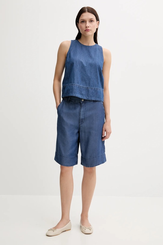 Бавовняна блузка United Colors of Benetton 5DHJDH00Q блакитний SS25