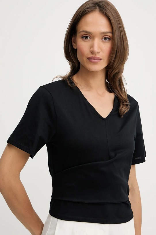 Памучна тениска United Colors of Benetton черен 3J5CD401R