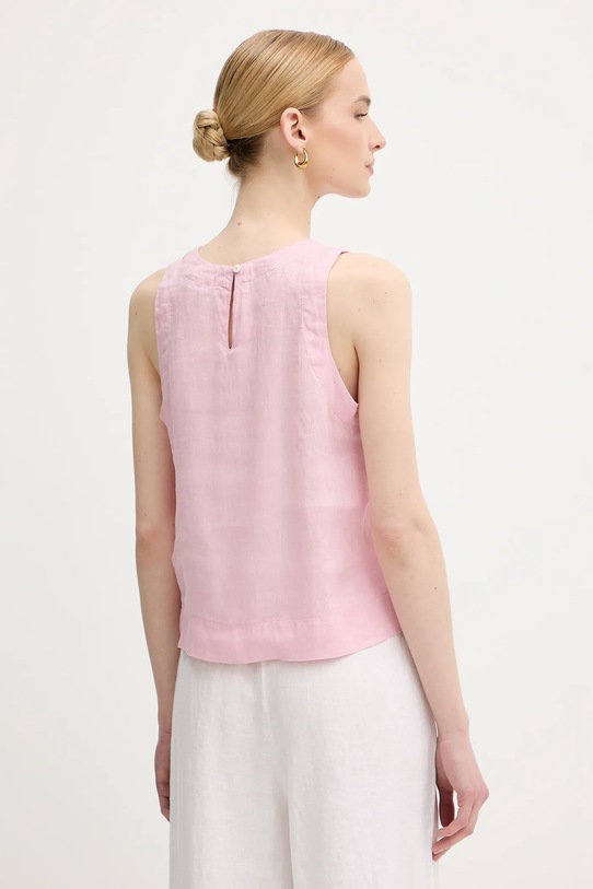 Îmbrăcăminte United Colors of Benetton bluză din in 5BMLDQ0BU roz