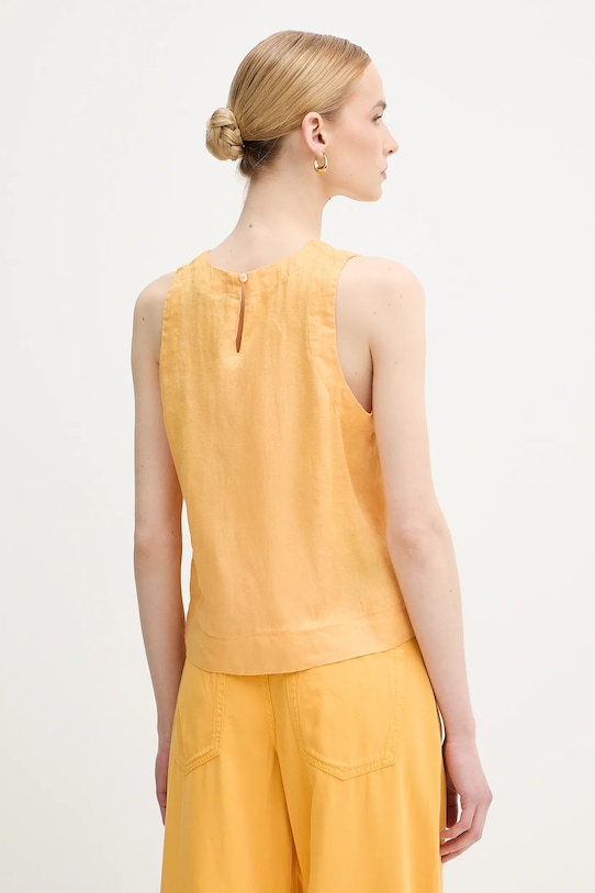 Îmbrăcăminte United Colors of Benetton bluză din in 5BMLDQ0BU galben