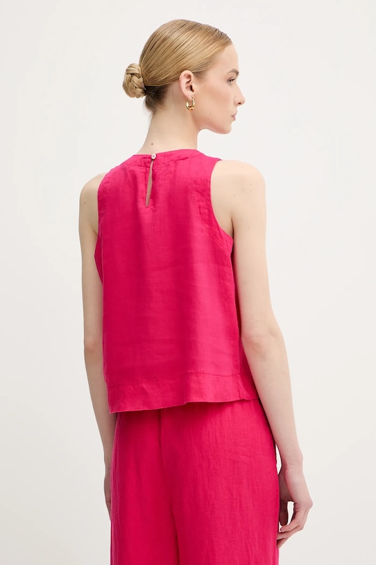 Îmbrăcăminte United Colors of Benetton bluză din in 5BMLDQ0BU roz