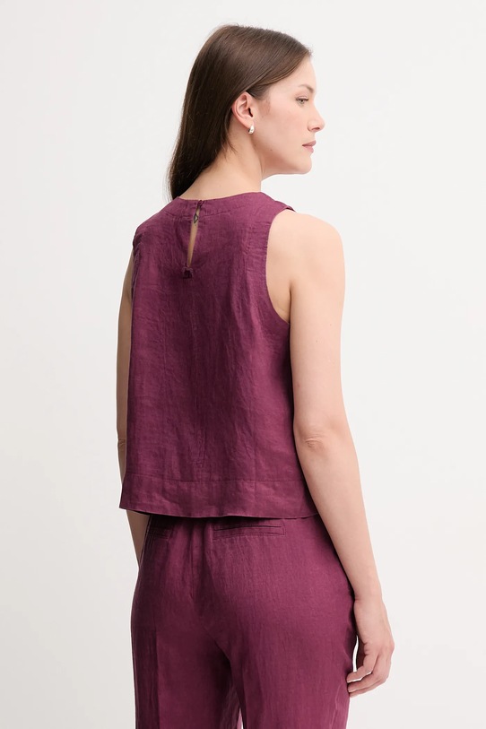Одежда Льняная блузка United Colors of Benetton 5BMLDQ0BU фиолетовой