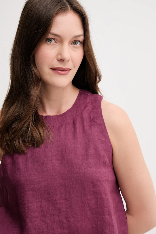 Льняная блузка United Colors of Benetton фиолетовой 5BMLDQ0BU