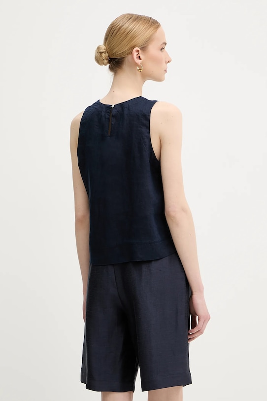 Îmbrăcăminte United Colors of Benetton bluză din in 5BMLDQ0BU bleumarin