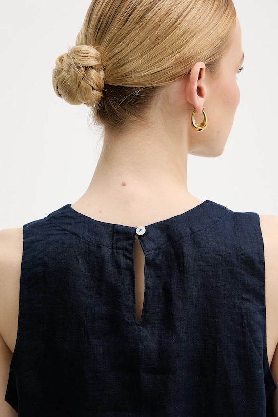 United Colors of Benetton bluză din in 5BMLDQ0BU bleumarin