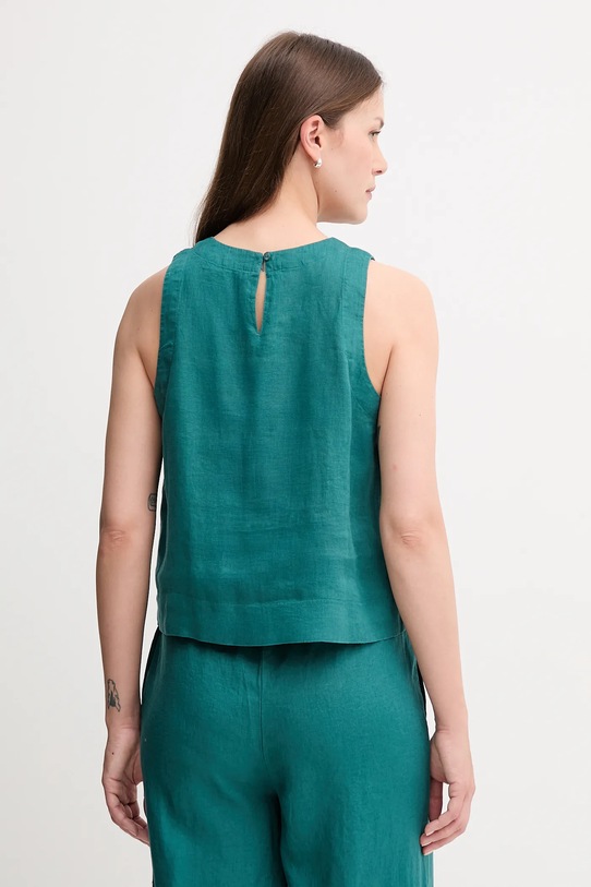 Одяг Льняна блузка United Colors of Benetton 5BMLDQ0BU бірюзовий