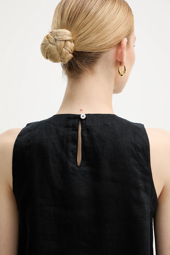 United Colors of Benetton bluză din in 5BMLDQ0BU negru