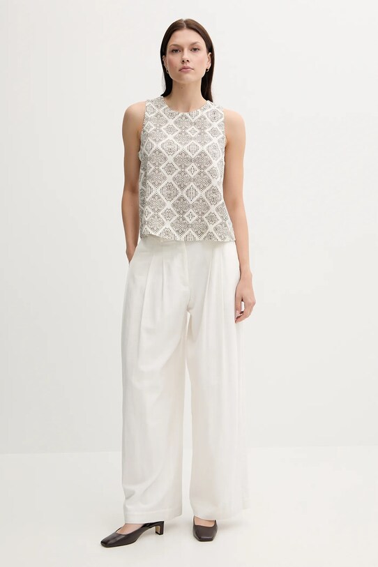 United Colors of Benetton vászon top 5KPRDQ0BU fehér SS25
