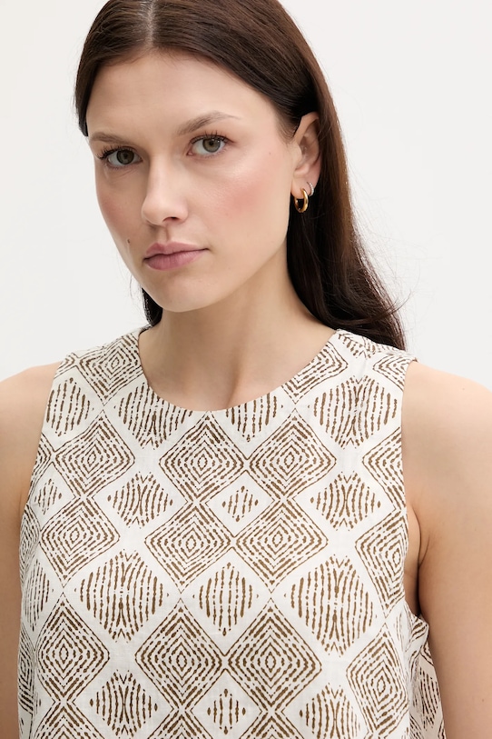 Льняний топ United Colors of Benetton білий 5KPRDQ0BU