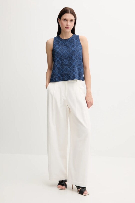 United Colors of Benetton vászon top 5KPRDQ0BU kék SS25