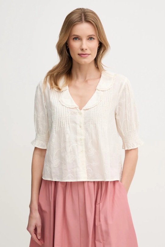 Bavlnená košeľa Hoss Intropia relaxed béžová 6289137