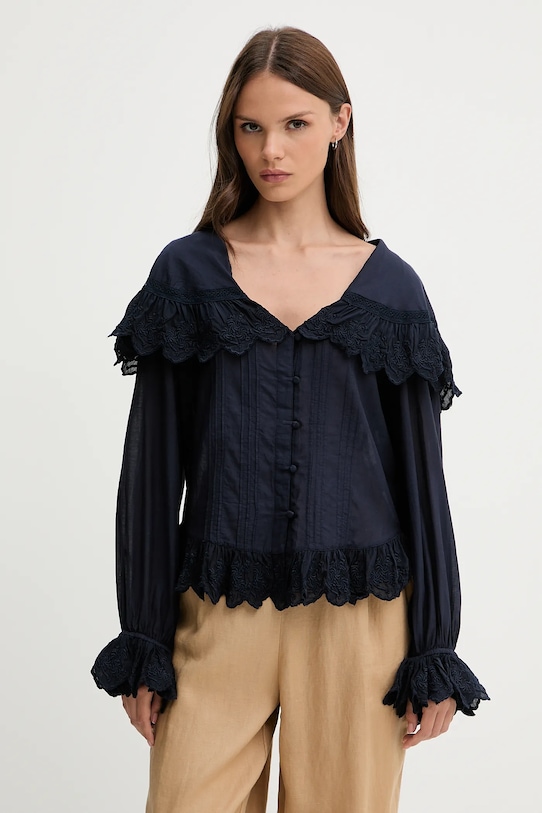 Hoss Intropia cămașă uni bleumarin 6289145