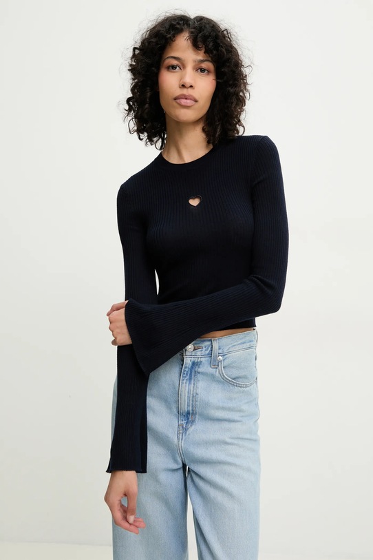 FROM FUTURE pulover de lână subtiri bleumarin WTO02696